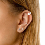 Initial Letter Earring White