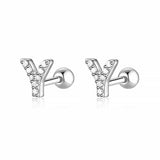 Initial Letter Earring White