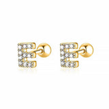 Initial Letter Earring White