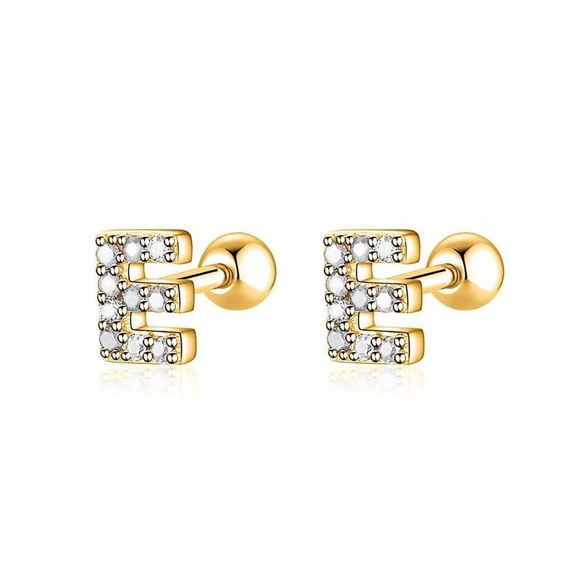 Initial Earrings White