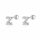 Initial Letter Earring White
