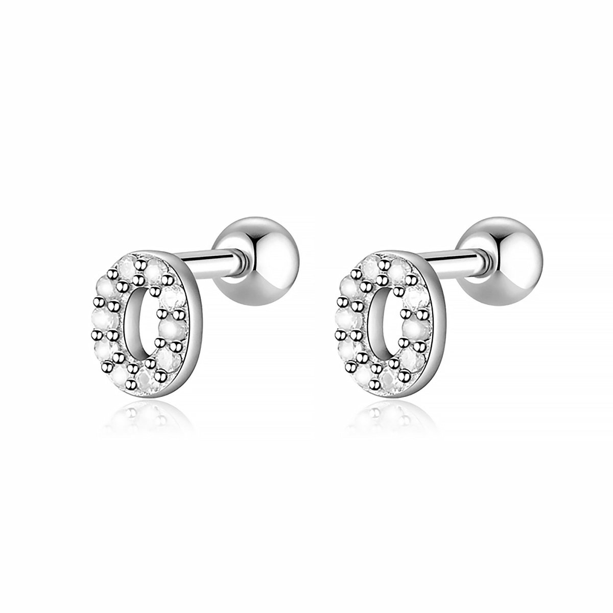 Initial Letter Earring White