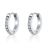 White Cubic Zirconia Hoop Earrings