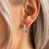 White Cubic Zirconia Hoop Earrings
