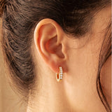 White Cubic Zirconia Hoop Earrings