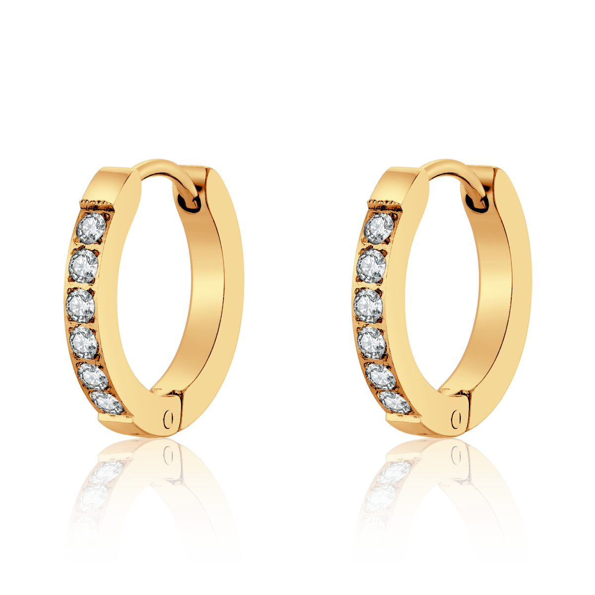 White Zirconia Hoop Earrings