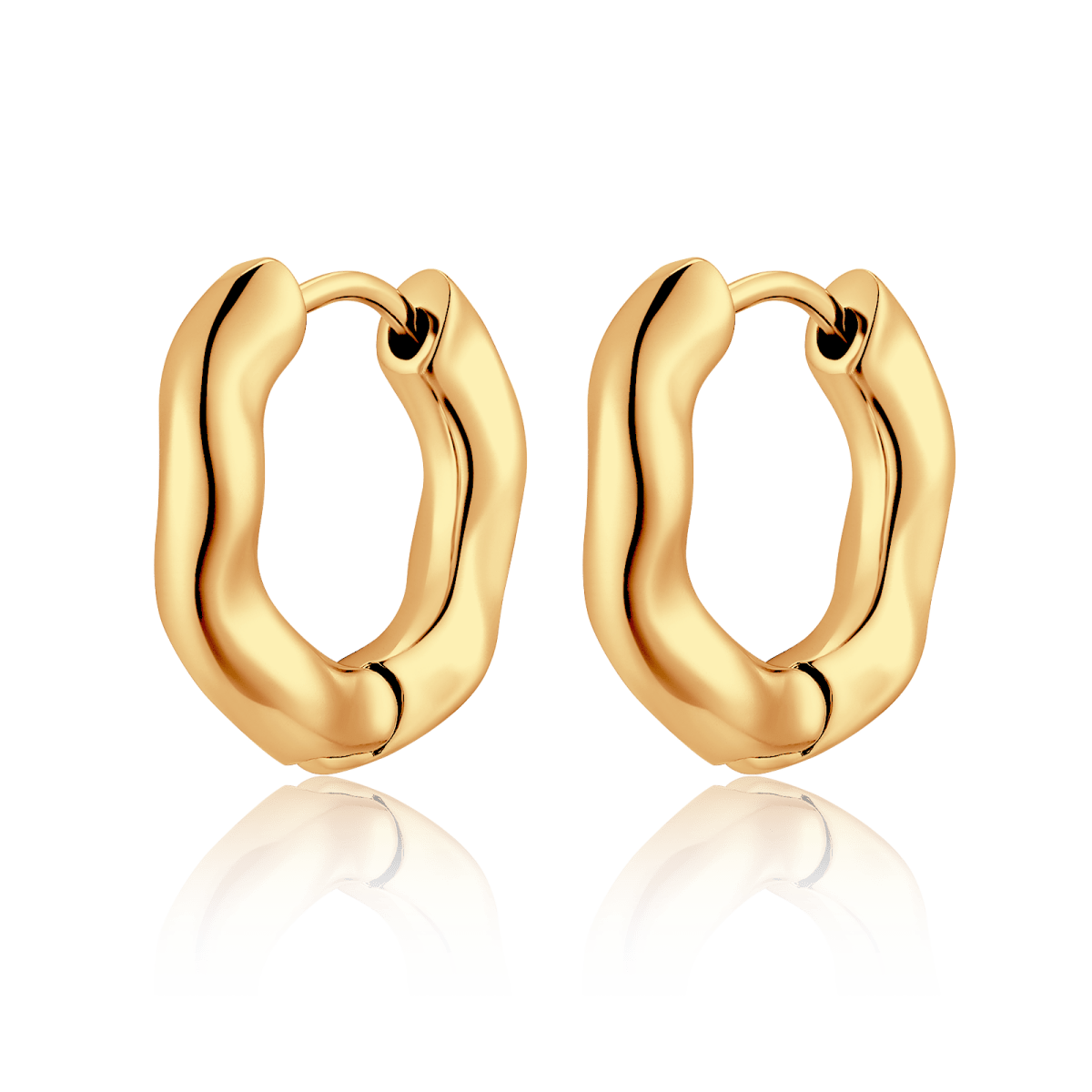 Subtle Wave Hoop Earrings