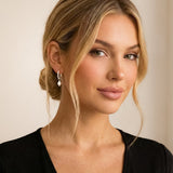 Asymmetrical Pearl Hoop Earrings