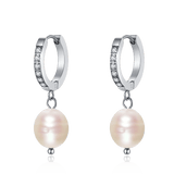 Pearl Hoop Earrings with Hues