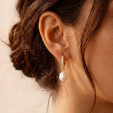Pearl Hoop Earrings with Hues
