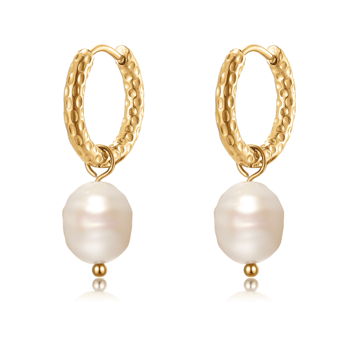 Slim Pearl Hoop Earrings