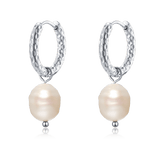 Slim Pearl Hoop Earrings