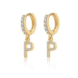 Initial Hoop Earrings