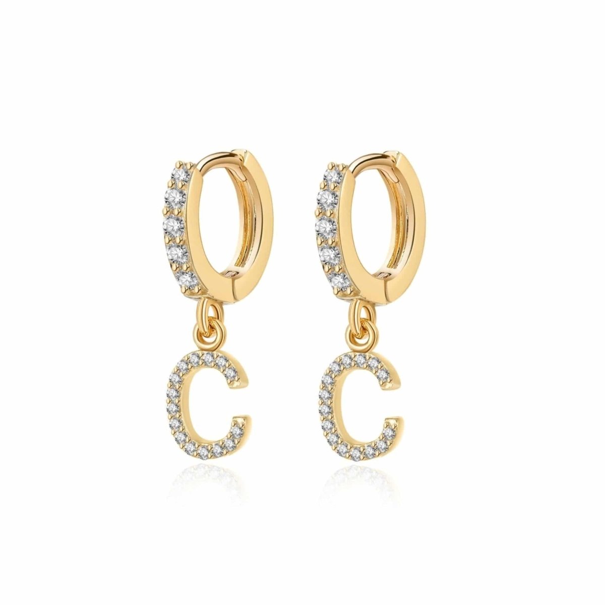 Initial Hoop Earrings