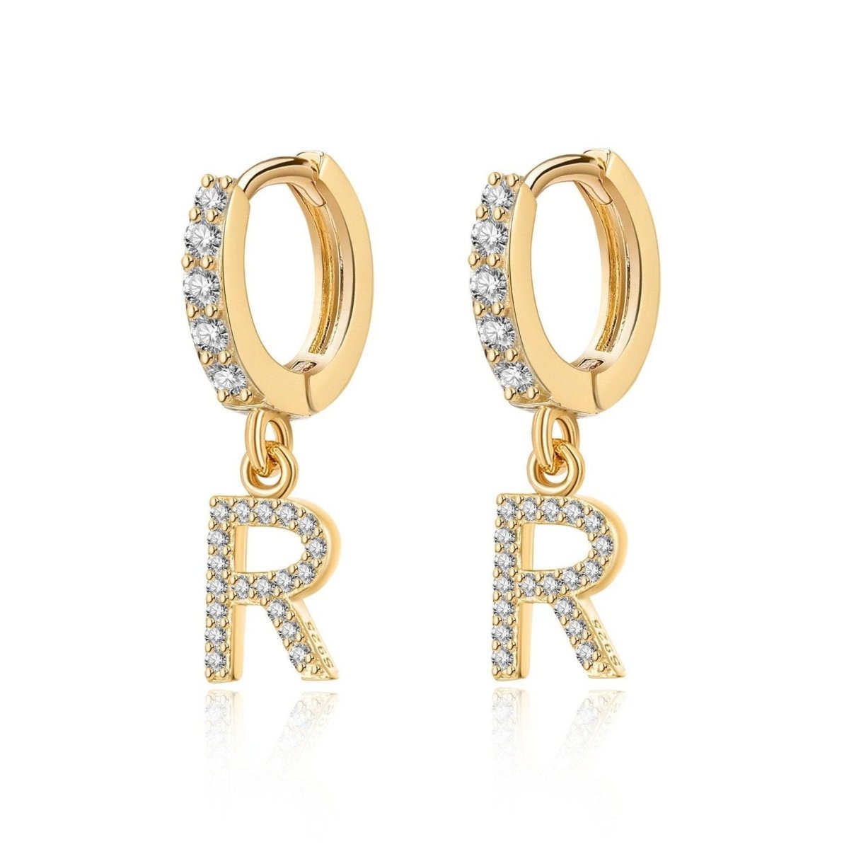 Initial Hoops Earrings