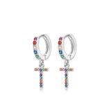 Rainbow Initial Hoop Earrings