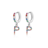 Initial Rainbow-Hoops Earrings