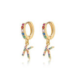 Initial Rainbow-Hoops Earrings