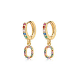 Rainbow Initial Hoop Earrings