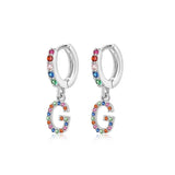 Initial Rainbow-Hoops Earrings