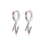 Initial Rainbow-Hoops Earrings