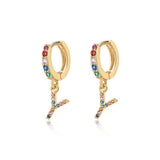 Initial Rainbow-Hoops Earrings
