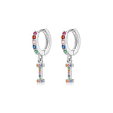 Initial Rainbow-Hoops Earrings