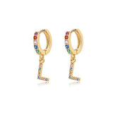 Rainbow Initial Hoop Earrings