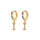 Rainbow Initial Hoop Earrings