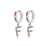 Initial Rainbow-Hoops Earrings