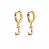 Rainbow Initial Hoop Earrings