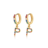 Initial Rainbow-Hoops Earrings