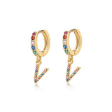 Initial Rainbow-Hoops Earrings
