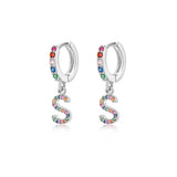 Initial Rainbow-Hoops Earrings