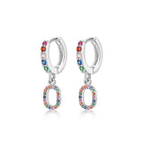 Rainbow Initial Hoop Earrings