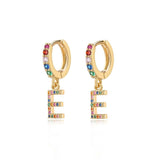 Initial Rainbow-Hoops Earrings