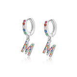 Initial Rainbow-Hoops Earrings