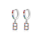 Initial Rainbow-Hoops Earrings
