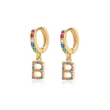 Initial Rainbow-Hoops Earrings