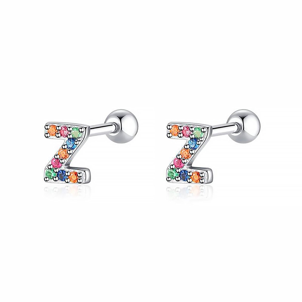 Initial Letter Earrings in Colour