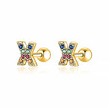 Initial Letter Earrings in Colour