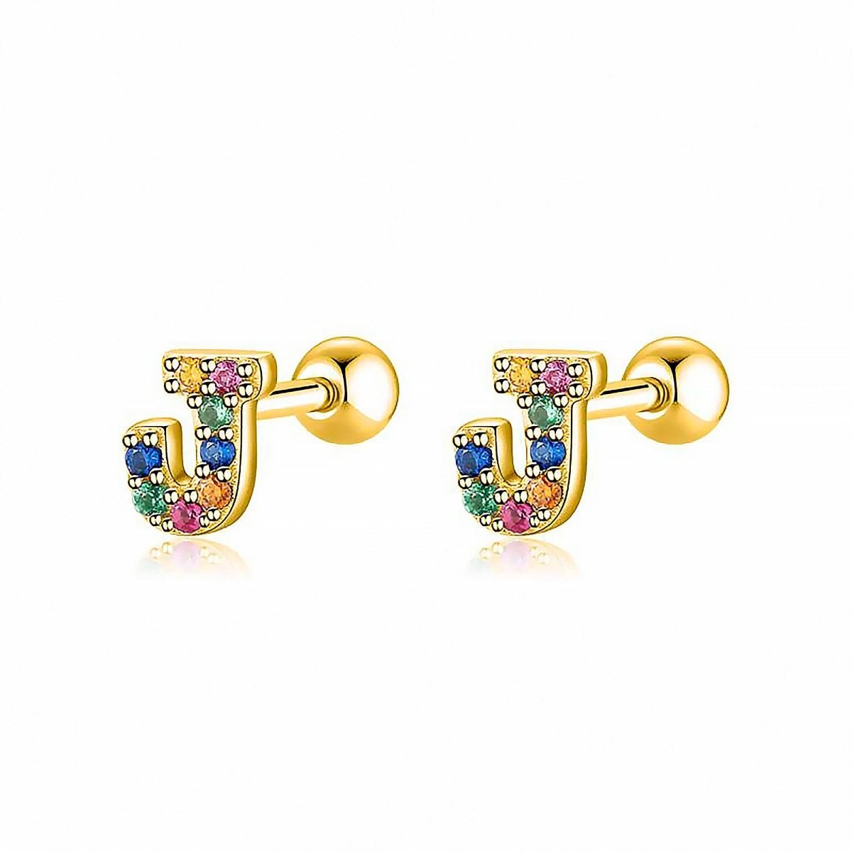 Initial Letter Earrings in Colour