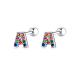 Initial Letter Earrings in Colour