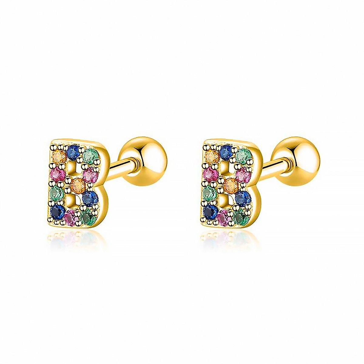 Initial Letter Earrings in Colour
