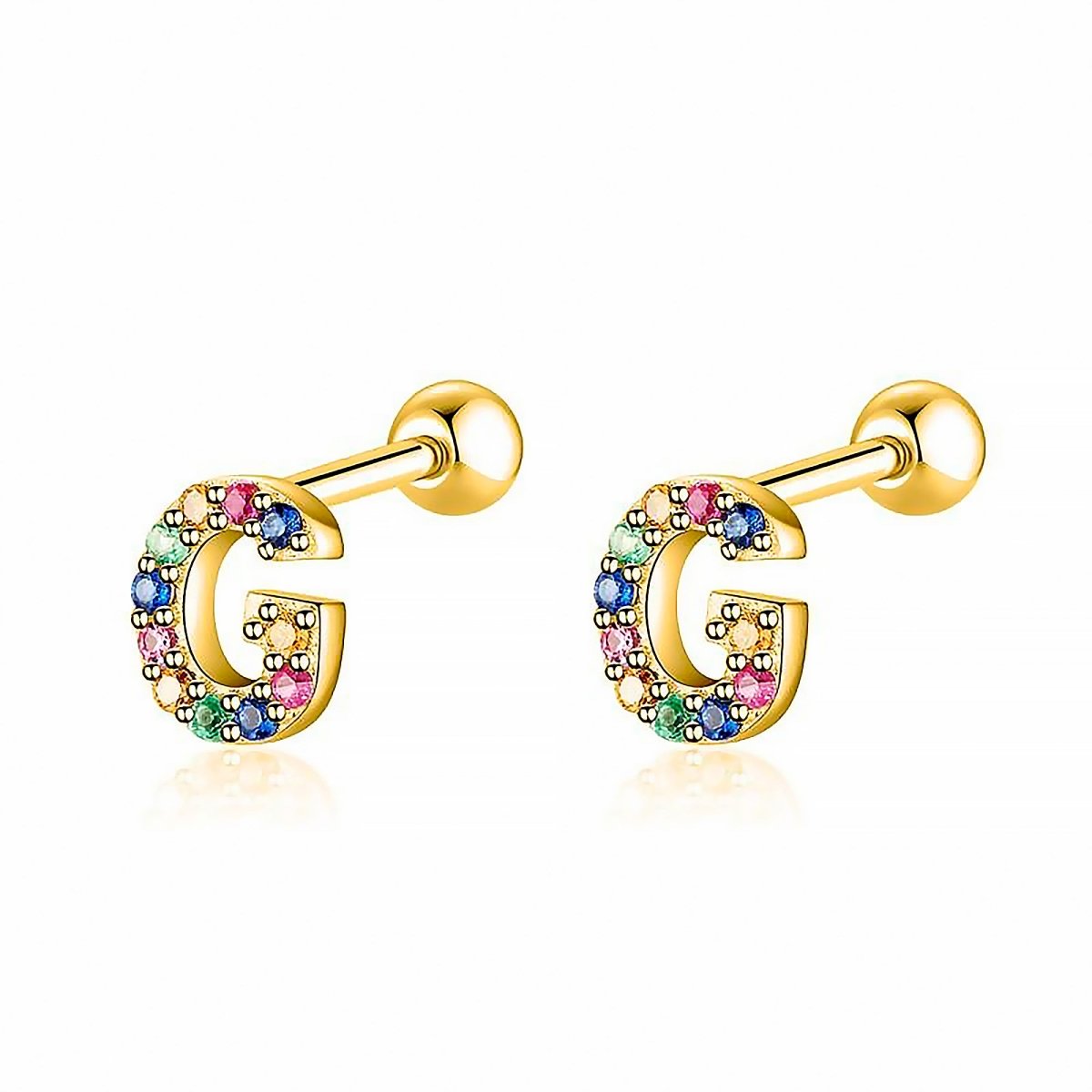 Initial Letter Earrings in Colour