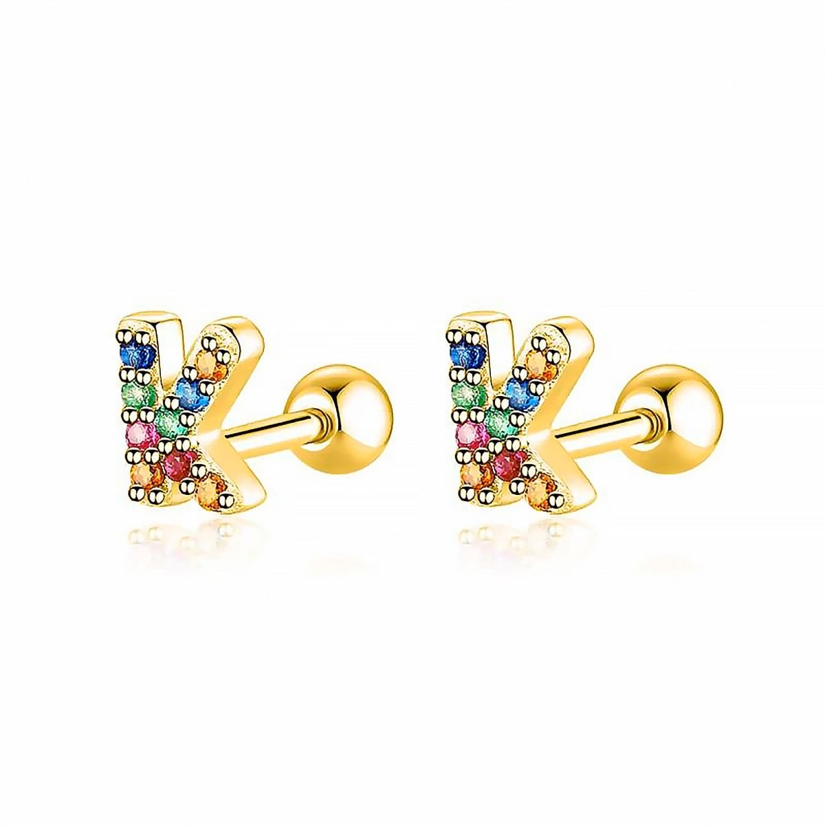 Initial Letter Earrings in Colour