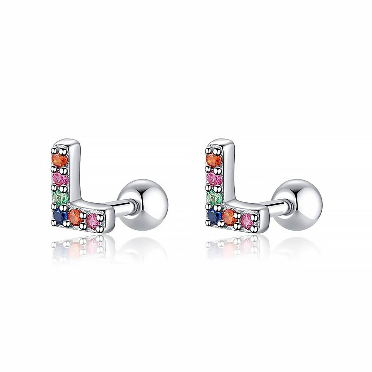Initial Letter Earrings in Colour