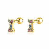 Initial Letter Earrings in Colour