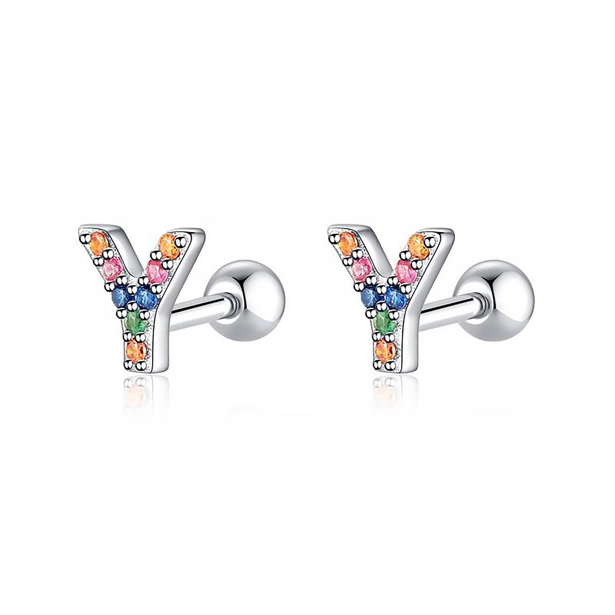 Initial Letter Earrings in Colour