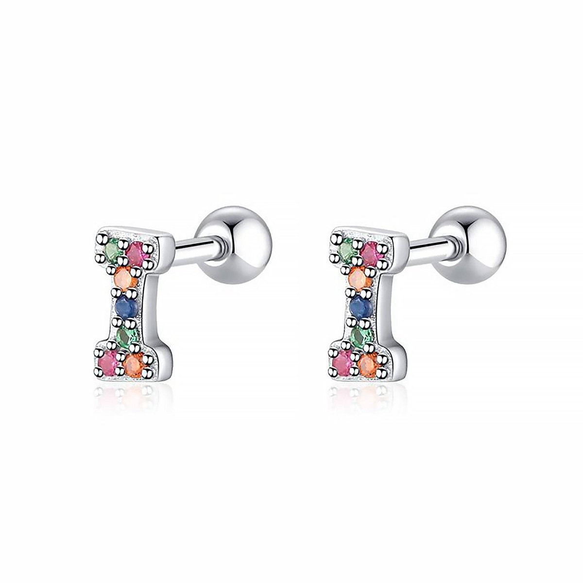Initial Letter Earrings in Colour